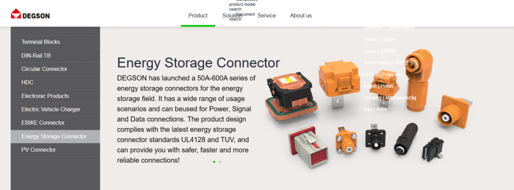Degson Electronics Energy Storage Connectors
